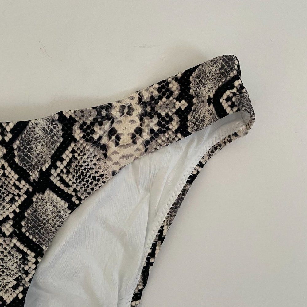 Nwt Aqua Swim Python Snake Print Halter Crop Biki… - image 5